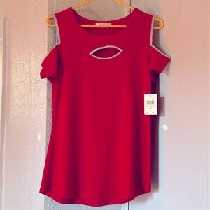 NWT Cold Shoulder Cutout Top